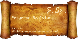 Petyerec Szalviusz névjegykártya